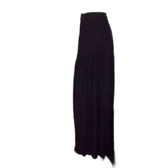 Vintage BROOM Skirt, S, BROWN Crinkled Rayon, Concho buttons, Elastic waist - Picture 8 of 13